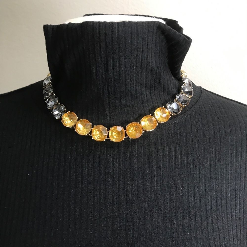 Loft Necklace, Rhinestones, Chunky, Gold Chain, Claw, L16.5, NWOT